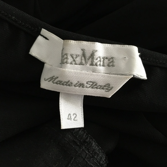 MAX MARA Black Sateen Bottom Jersey Upper Dress 42 - Picture 6 of 6